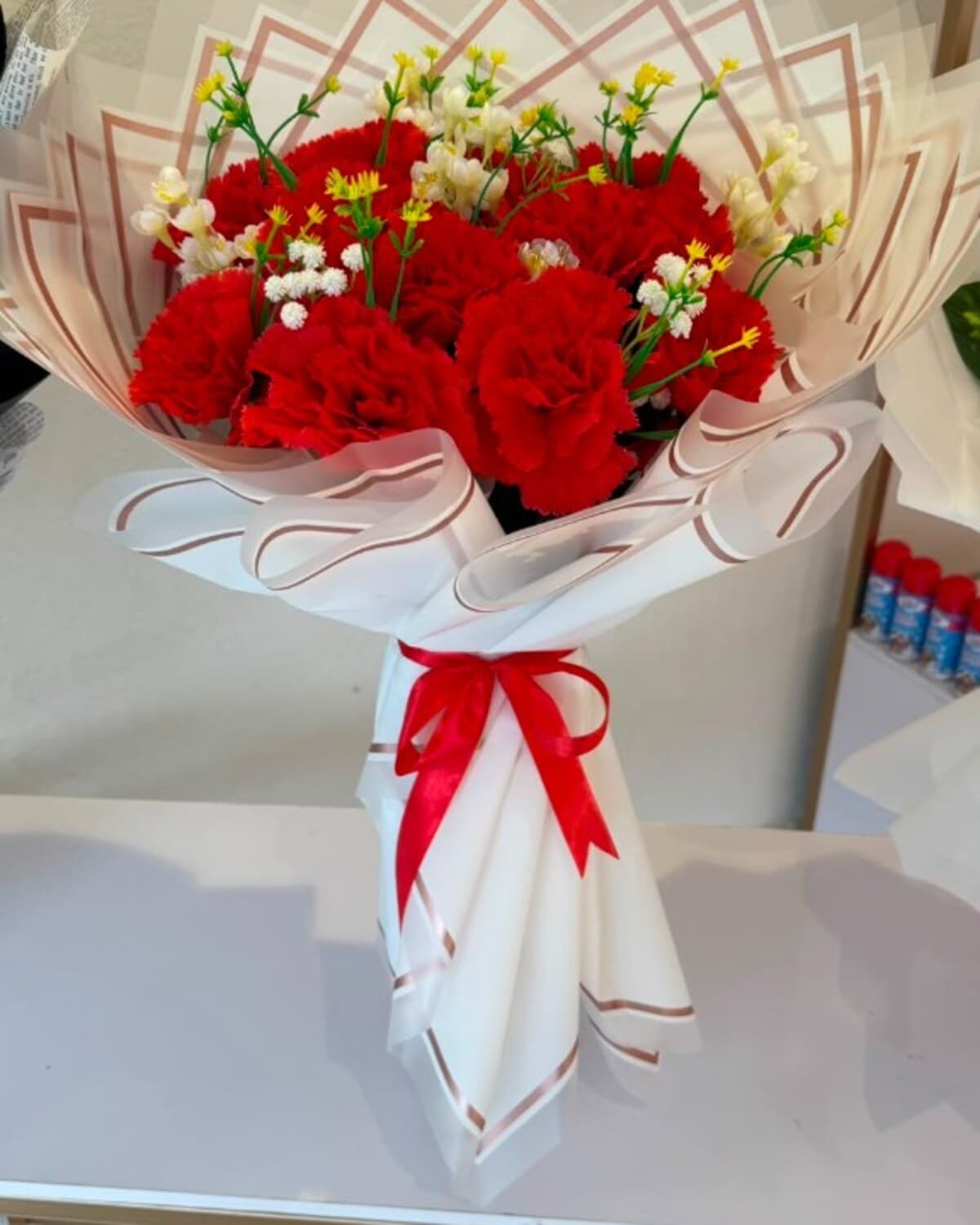 Ruby Radiance Artificial Bouquet fresh flower bouquet by Phool Pattiyan Lahore